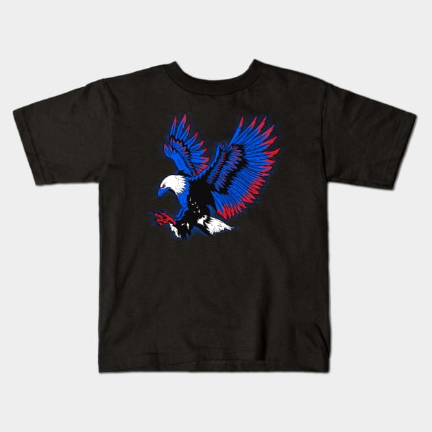 Eagle Red White and Blue Kids T-Shirt by Joebarondesign